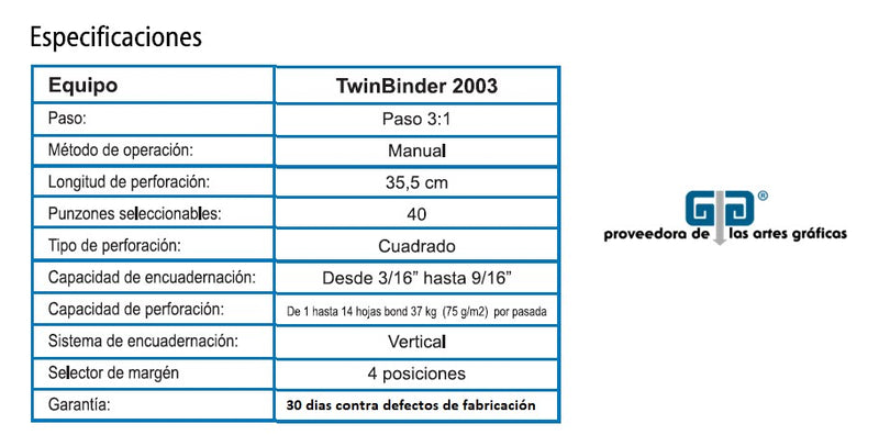 ENGARGOLADORA TWIN BINDER 2003 MARCA GBC