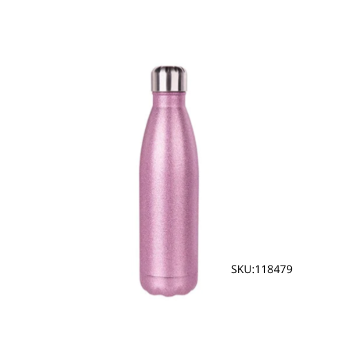 Botella de acero inoxidable rosa para sublimación de 500 ml - JPDigital