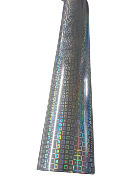 VINIL TEXTIL  STRECH MOSAICO PRISMA PLATA	50  CMS  X 1.0  MT.
