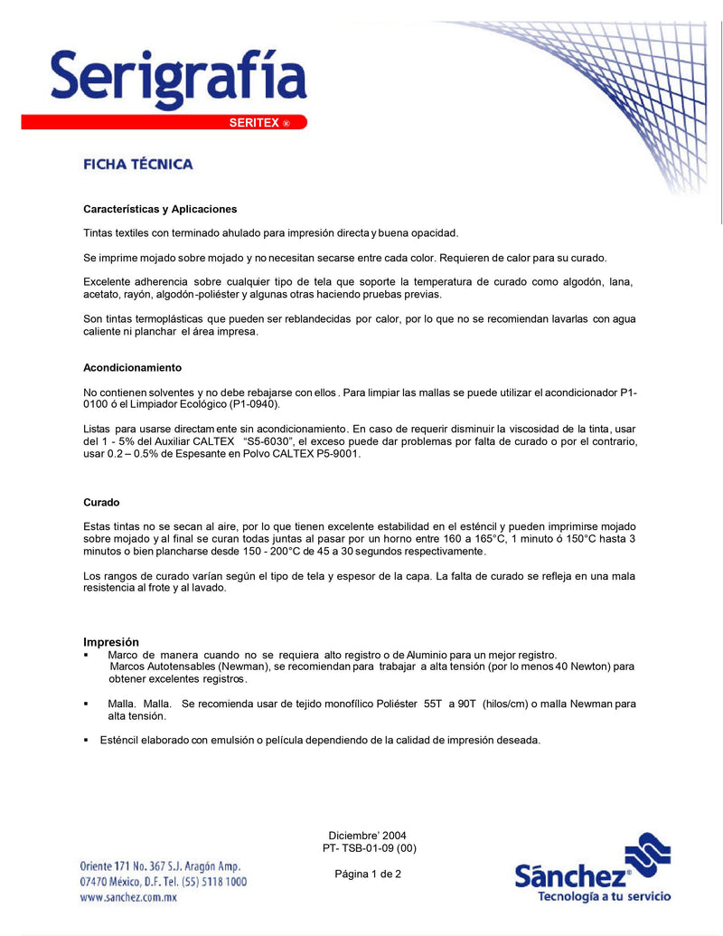 AZUL ULTRA SERITEX TINTA 1 KG S6 2011. PARA TELAS: ALGODON, LANA, ACETATO, RAYON, ALGODÓN-POLIESTER.