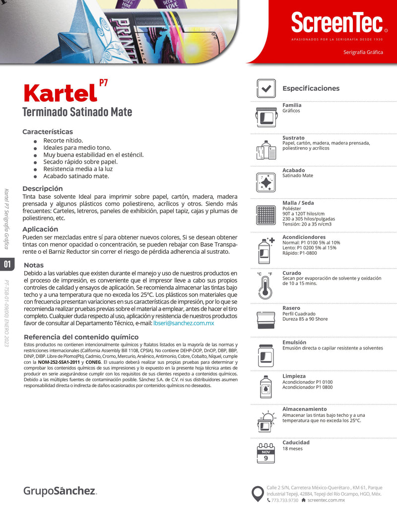 BARNIZ REDUCTOR KARTEL TINTA 1 KG P7 6017, PARA PAPEL, CARTON, MADERA, PLASTICOS, ACRILICOS.