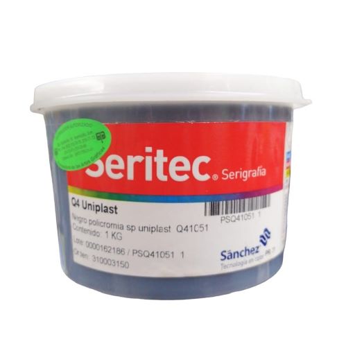 NEGRO POLICROMIA UNIPLAST VINILO BRILLANTE TINTA 1 KG Q4 1051 PARA PVC, PET, ESTIRENO Y PLASTICOS