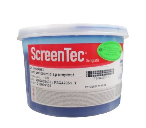 CYAN POLICROMIA UNIPLAST VINILO BRILLANTE TINTA 1 KG Q4 2051, PARA PVC, PET, ESTIRENO Y PLASTICOS