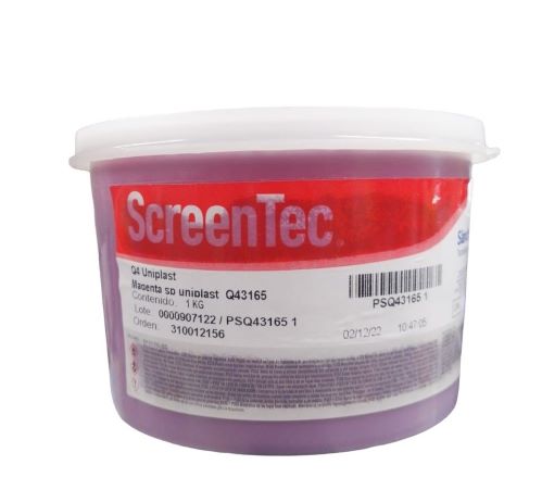 MAGENTA UNIPLAST VINILO BRILLANTE TINTA 1 KG Q4 3165, PARA PVC, PET, ESTIRENO Y PLASTICOS