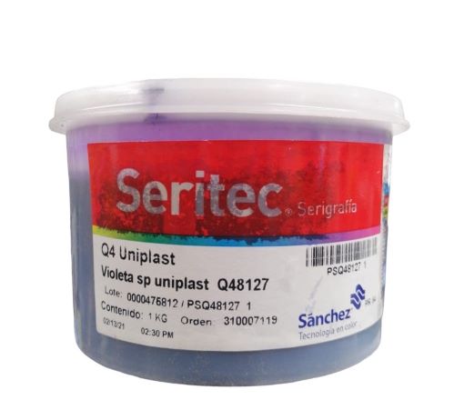 VIOLETA UNIPLAST VINILO BRILLANTE TINTA 1 KG Q4 8127, PARA PVC, PET, ESTIRENO Y PLASTICOS