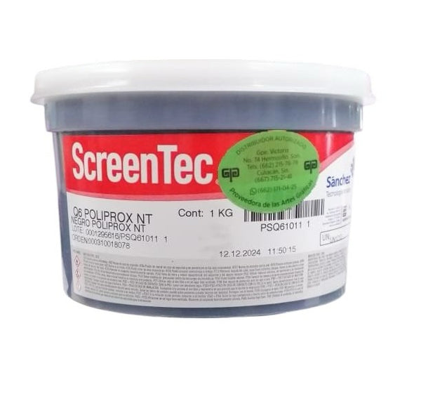 NEGRO POLIPROX TINTA Q6-1011 1 KG PARA PLASTICOS, POLIPROPILENOS Y MATERIALES DE DIFICIL ADHERENCIA