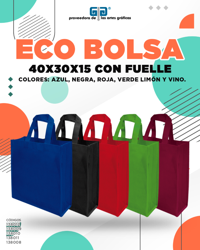 ECO BOLSA 40X30X15 CON FUELLE NEGRA