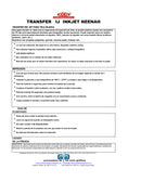 PAPEL TRANSFER GALAXY NEENAH 21.5 X 28 CMS 25 HOJAS CLAROS EN INKJET