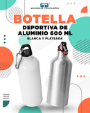 BOTELLA DE ALUMINIO DEPORTIVA 600 ML
