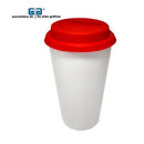 VASO CONICO CERAMICA CON TAPA SILICON ROJO 17 OZ O 500 ML PARA SUBLIMAR SUBLIMACION ENCOGRAPHICS