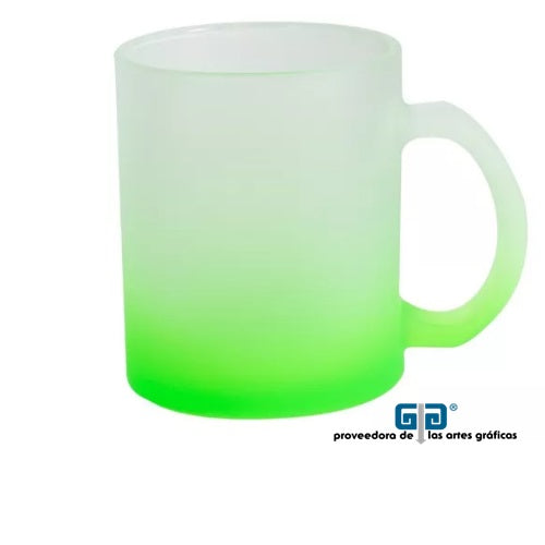 TAZA VIDRIO GLASEADO ESMERILADO VERDE 11 OZ PARA SUBLIMAR 325 ML SUBLIMACION ENCOGRAPHICS