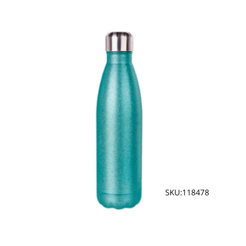 BOTELLA DE ALUMINIO TIPO LECHERA GLITTER COLORES 500 ML