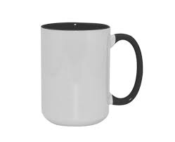 TAZA BLANCA INTERIOR Y ASA NEGRO 15 OZ