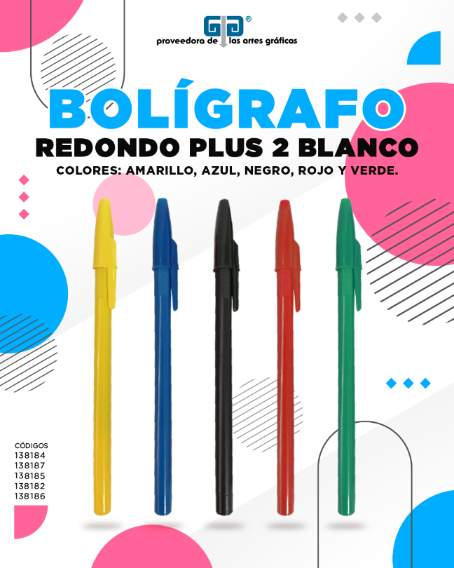 BOLIGRAFO  (PLUMA) REDONDO PLUS 2 AZUL TAPON AZUL