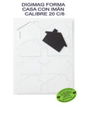 VINIL MAGNETICO CALIBRE 20 CON 8 FIGURAS FORMA DE CASA, PARA IMPRESION INKJET