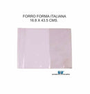 FORRO CUADERNO FORMA  ITALIANA 100 PIEZAS MEDIDA 16.8 X 43.5 CMS