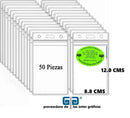 PORTA CREDENCIAL MICA GAFETE 8.8 X 12.0 CMS BOLSA VERTICAL 50 PIEZAS