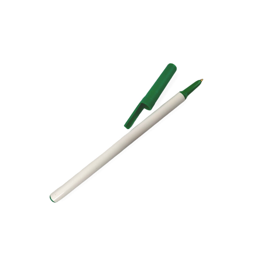 BOLIGRAFO (PLUMA) ECO BLANCO CON TAPON NEGRO