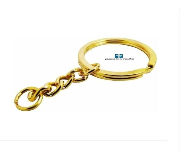 HERRAJE PARA LLAVERO CON 100 PIEZAS ESPIRAL DORADO