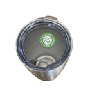 VASO ACERO INOXIDABLE 20 CON TAPA COLOR BLANCO Y PLATA ACERO