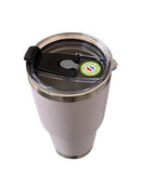 VASO ACERO INOXIDABLE 20 CON TAPA COLOR BLANCO Y PLATA ACERO