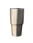 VASO ACERO INOXIDABLE 20 CON TAPA COLOR BLANCO Y PLATA ACERO