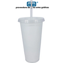 VASO LIBE 24 OZ TAPA PLANA Y POPOTE VARIEDAD EN COLORES 710 ML