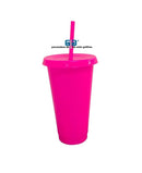 VASO LIBE 24 OZ TAPA PLANA Y POPOTE VARIEDAD EN COLORES 710 ML