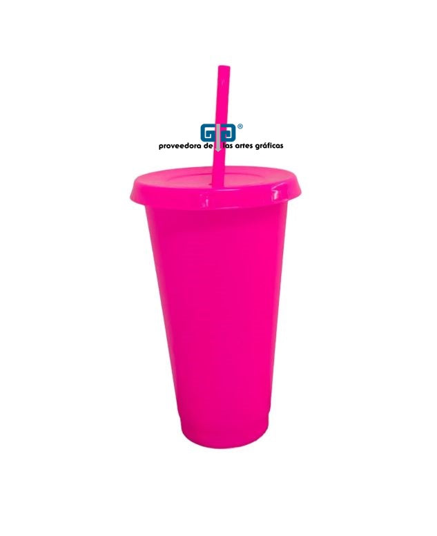 VASO LIBE 24 OZ TAPA PLANA Y POPOTE VARIEDAD EN COLORES