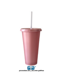 VASO LIBE 24 OZ TAPA PLANA Y POPOTE VARIEDAD EN COLORES 710 ML