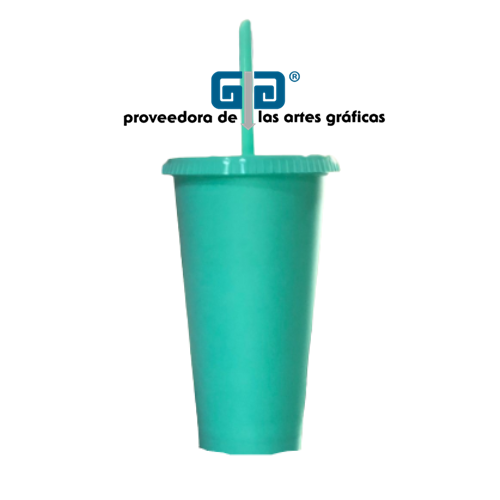 VASO LIBE 24 OZ TAPA PLANA Y POPOTE VARIEDAD EN COLORES