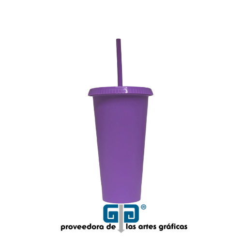 VASO LIBE 24 OZ TAPA PLANA Y POPOTE VARIEDAD EN COLORES