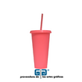 VASO LIBE 24 OZ TAPA PLANA Y POPOTE VARIEDAD EN COLORES