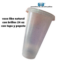 VASO LIBE 24 OZ TAPA PLANA Y POPOTE VARIEDAD EN COLORES