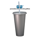 VASO LIBE 24 OZ TAPA PLANA Y POPOTE VARIEDAD EN COLORES 710 ML