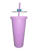 VASO LIBE 24 OZ TAPA PLANA Y POPOTE VARIEDAD EN COLORES 710 ML