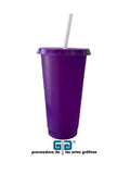 VASO LIBE 24 OZ TAPA PLANA Y POPOTE VARIEDAD EN COLORES