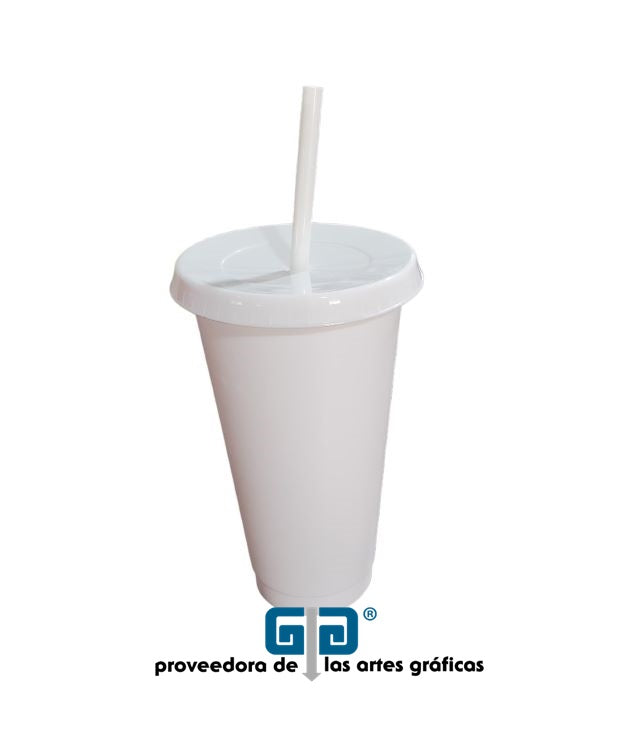 VASO LIBE 24 OZ BLANCO TAPA Y POPOTE