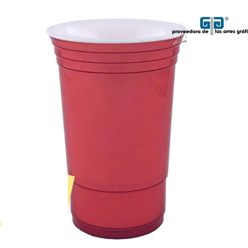 VASO 16 OZ DOBLE PARED ROJO SIN TAPA