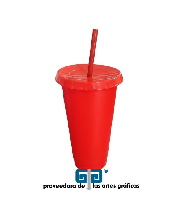 VASO LIBE 24 OZ ROJO TAPA Y POPOTE