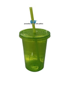 VASO PONY 16 OZ CON TAPA Y POPOTE DE COLOR, VARIEDAD EN COLORES