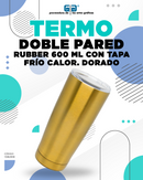 TERMO DOBLE PARED ACERO INOXIDABLE ORO ESPEJO C/TAPA  FR CAL 870ML