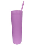 VASO CRUSH 20 OZ CON TAPA ROSCA Y POPOTE  VARIEDAD EN COLORES