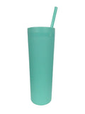 VASO CRUSH 20 OZ CON TAPA ROSCA Y POPOTE  VARIEDAD EN COLORES