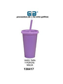 VASO PIXY 16 OZ TAPA Y POPOTE VARIEDAD EN COLORES  473 ml