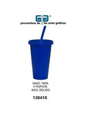 VASO PIXY 16 OZ TAPA Y POPOTE VARIEDAD EN COLORES  473 ml