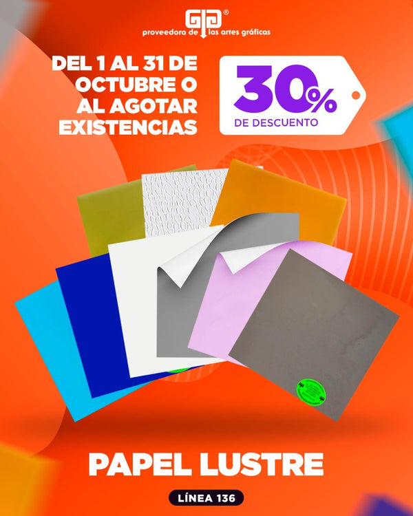 Descuento papel lustre 30%