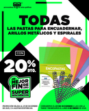 Descuento en Pastas, Arillos espirales plásticos y metálicos, Bobinas, con 20%