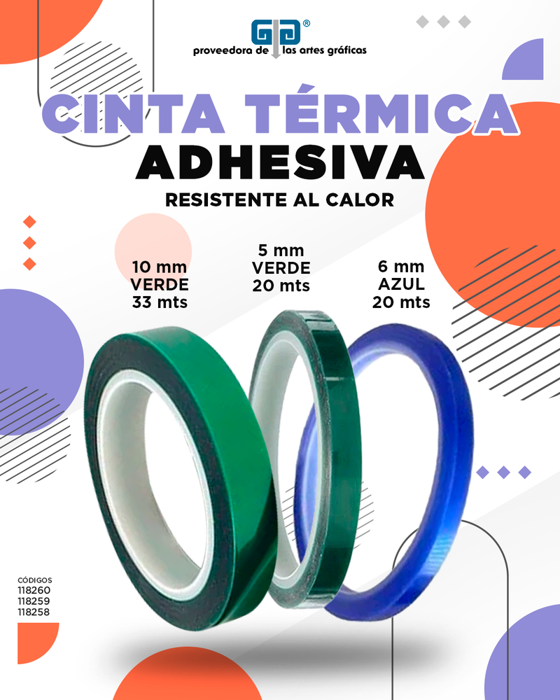 CINTA TERMICA VERDE 5MM POR 20 METROS