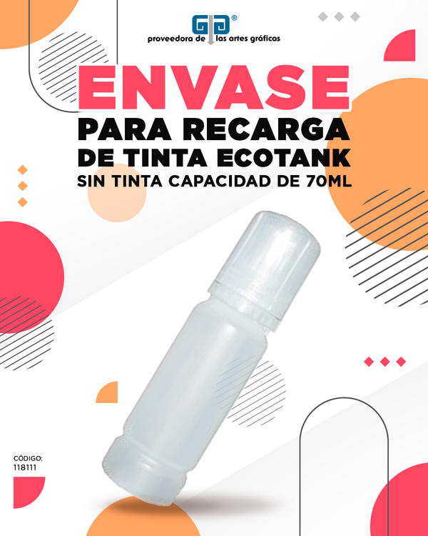 ENVASE PARA RECARGA DE TINTA EN IMPRESORA ECO TANK